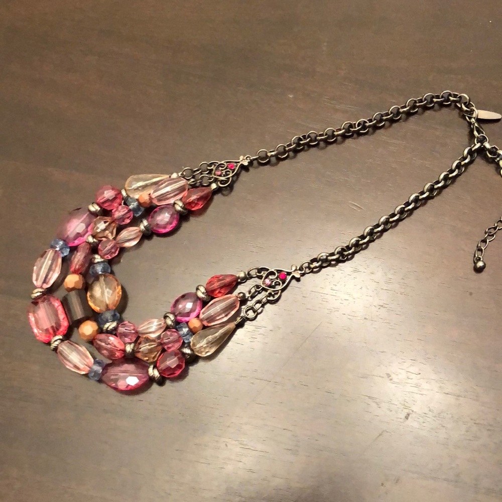 Pink/Red Beaded Necklace